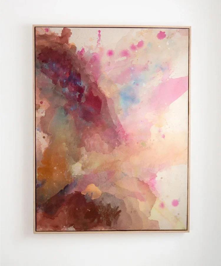Of Life's First Breath; Acrylic paint, soft pastel, tempera paint stick, and oil paint stick on canvas; 48x36"; 2024