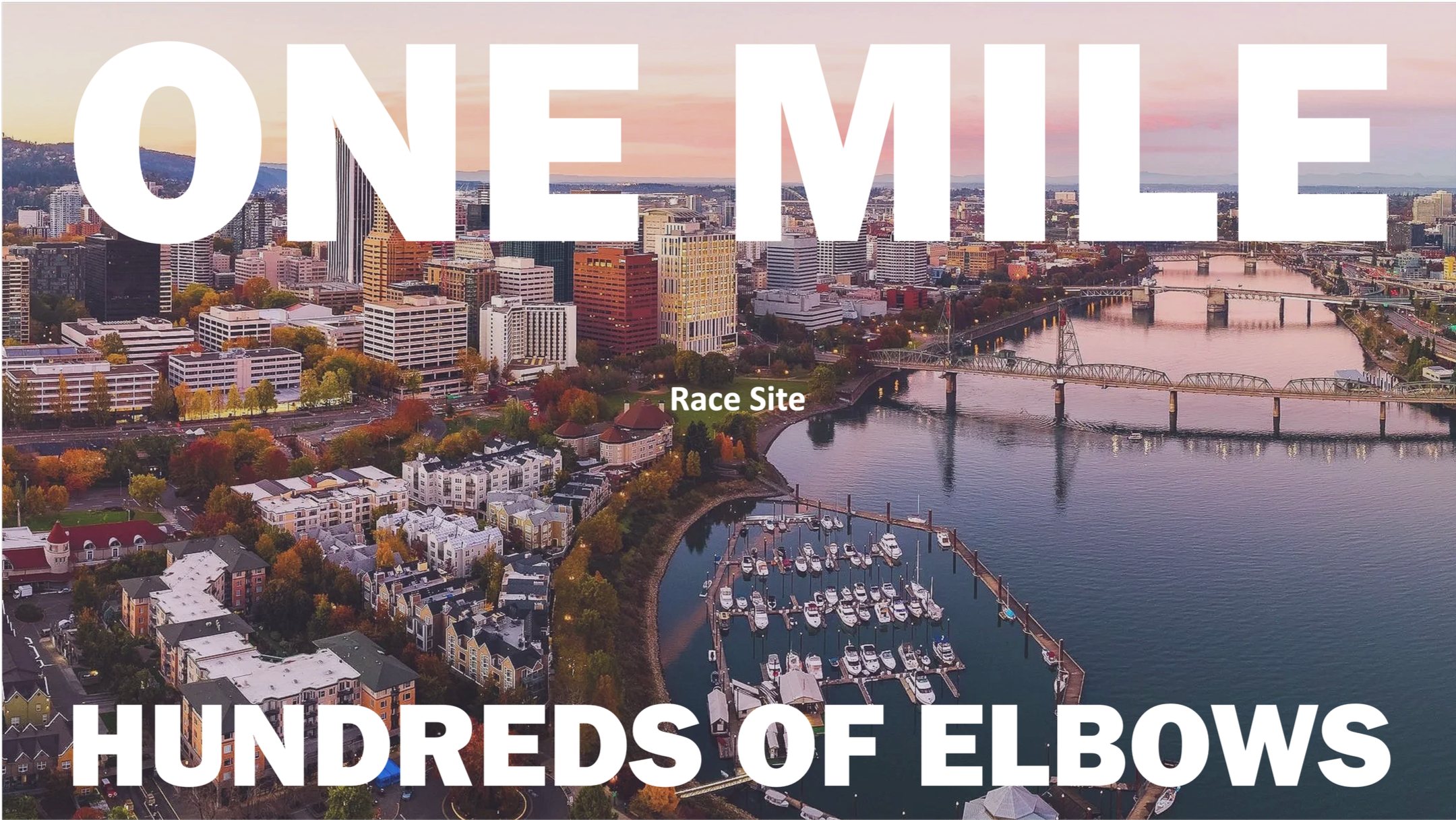View of downtown Portland, Oregon. "One Mile, Hundreds of Elbows"