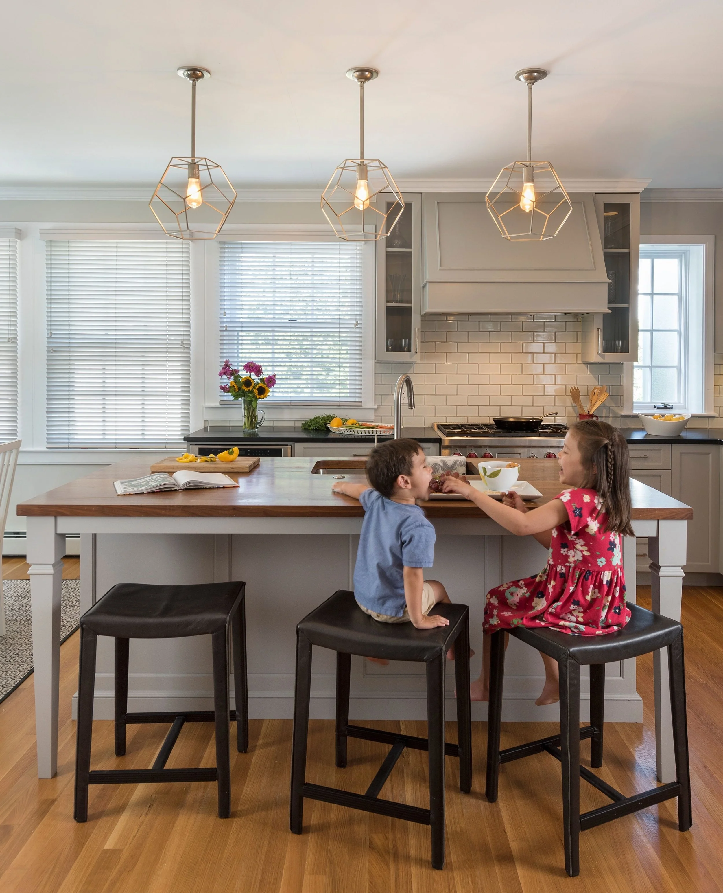 A kitchen island isn&rsquo;t just a countertop. It&rsquo;s where homework happens, breakfast is served, snacks are negotiated, and where everyone ends up standing anyway.⁠
⁠
We designed this one to handle all of it &mdash; custom cabinetry, bright fi