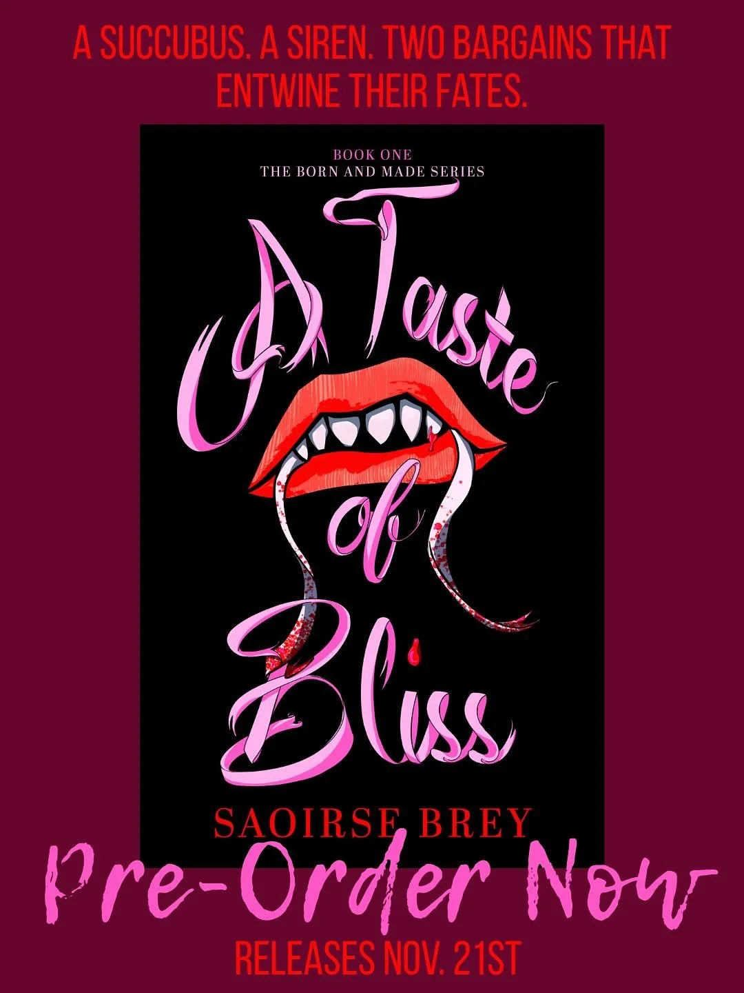 PRE-ORDERS ARE LIVE 🥰🎉

A Taste of Bliss is now available for pre-order and will be releasing November 21st!!! 

You can pre-order the paperback on Amazon, Barnes and Noble, and Bookshop.org! (Currently both Barnes and bookshop don&rsquo;t have the