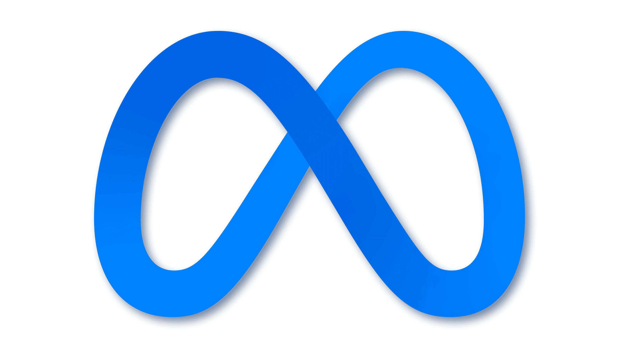 Blue infinity symbol; logo for Meta Inc.