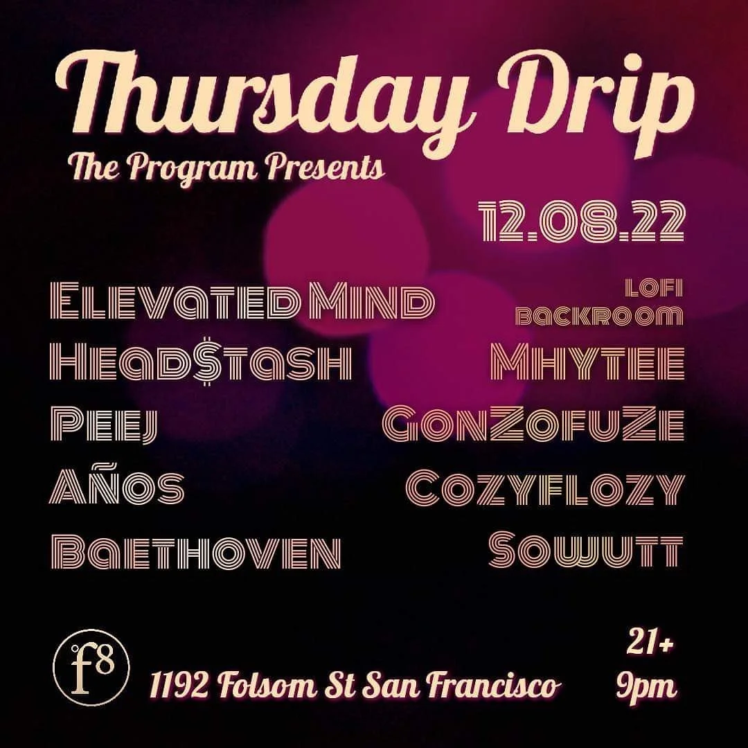 I&rsquo;m celebrating my move out of low income housing December 8th at Thursday Drip W/ @elevated_mind_music , @headstash_muzic , @peejbeatsofficial , @years_deep_ (An&oacute;s), @icetraybae (Baethoven), @gonzofuze + more! 

I&rsquo;ve been head dow
