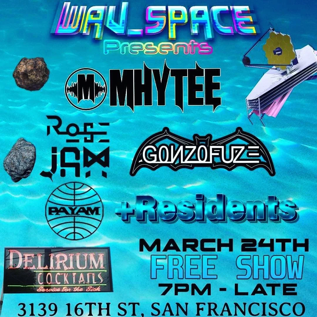 Next @wav_space is gonna&rsquo; be a hyphy
oneee no doubt! Pull up to @deliriumbarsf for this free show featuring ya boi pon the headline with @gonzofuze, @payamair and more on direct support.
I&rsquo;ll be goin hard w/ a set of hip-hop n hyphy class
