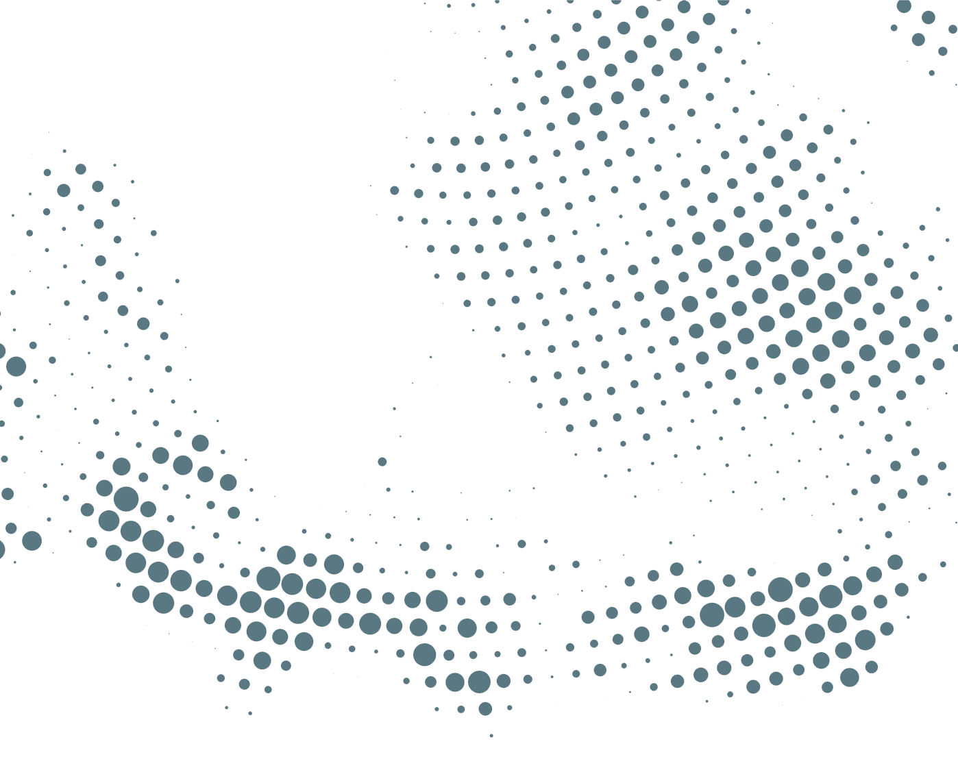 Abstract digital illustration using blue dots forming a circular and swirling pattern on a black background.
