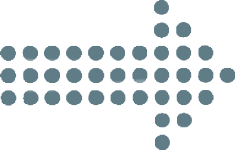A pattern of dark blue dots arranged in a triangular shape with horizontal rows, some are aligned vertically in columns, on a black background.