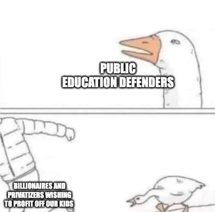 Billionaires will never care about our kids. We protect and fight for us. Join us freethefuture.net