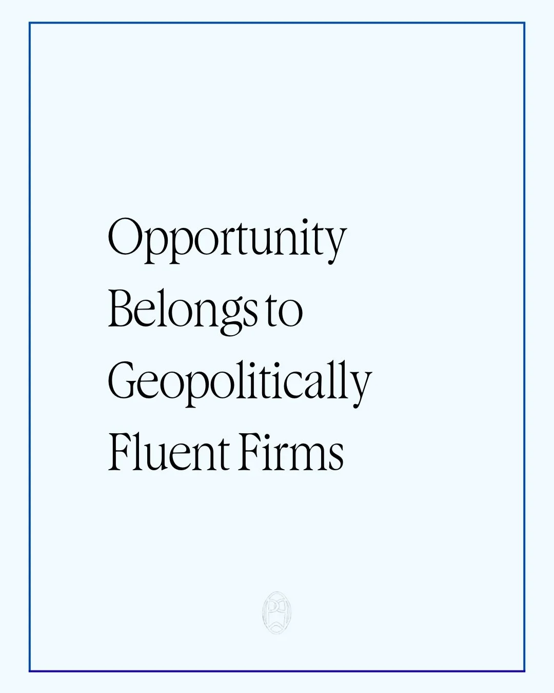 And the winner for biggest factor in global operations today? Geopolitics!
New micro-article &ldquo;Opportunity Belongs to Geopolitically Fluent Firms&rdquo; live now.