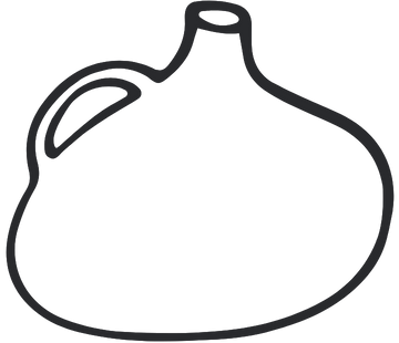 Outline drawing of a gourd or squash.