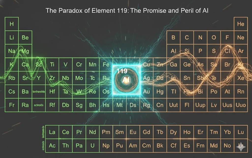 The Paradox of Element 119: The Promise and Peril of AI