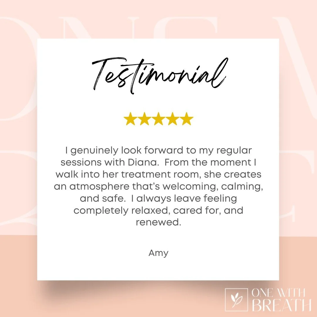 So grateful for these kind words @alw001001 💛
My goal is always to create a space where you can feel safe, calm, and cared for. 

#onewithbreath #healingjourney #selfhealing #remedialmassagetherapy #remeidalmassagetherapist #healing #naturalhealing