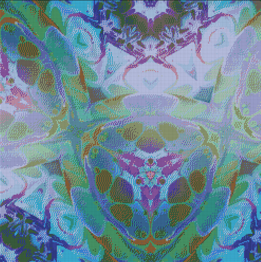 MUTUALIST ARTWORK by Sophie Foote/ cross stitch chart download: Ebru05B - Edition1of50