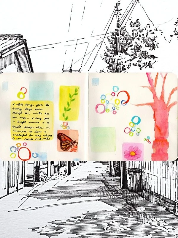 Back home 🌀

I started this sketch with watercolours &amp; added details with coloured pencils🪽

Handwriting has been altered as I wanted some of it to be kept private ~ you may find the last photo is an actual scan of the drawing 🍎 

#watercoulor