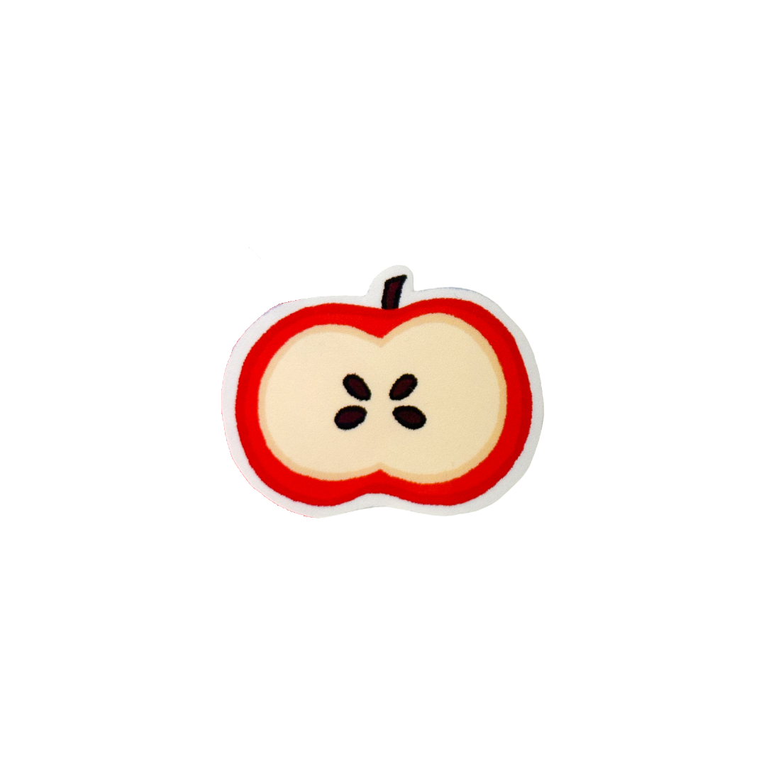 Apple in half sticker