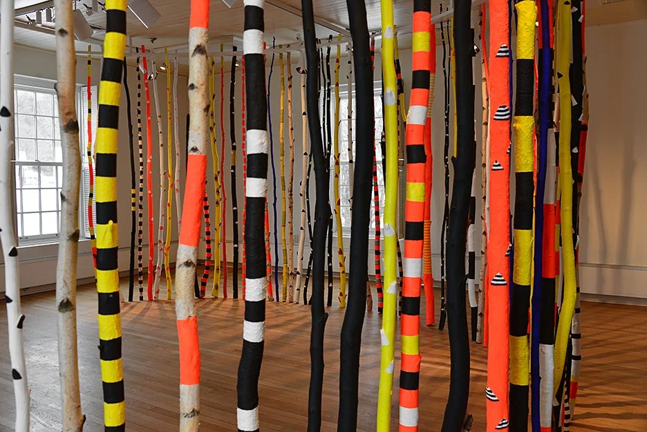  ROUNDABOUT  
 White birch and acrylic paint 
45' X 9' (installation variable) 
2014  
 