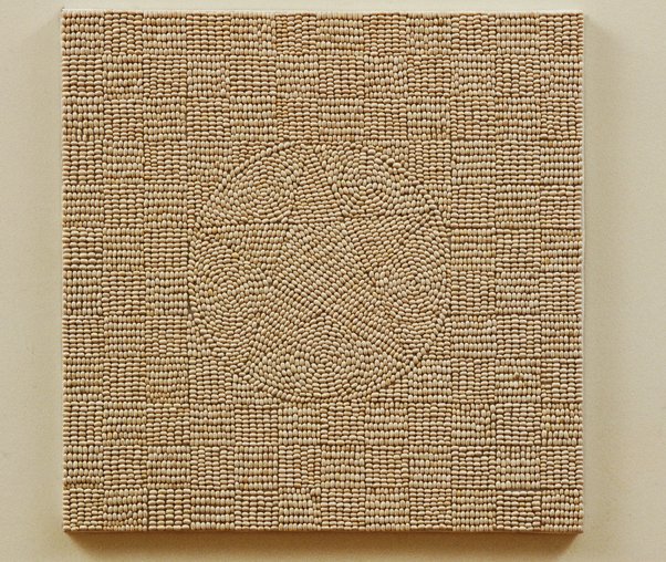  UNTITLED    Beans on canvas  24" X 24"  1987  