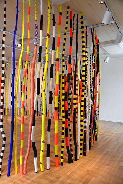  ROUNDABOUT  
 White birch and acrylic paint 
45' X 9' (installation variable) 
2014  
 