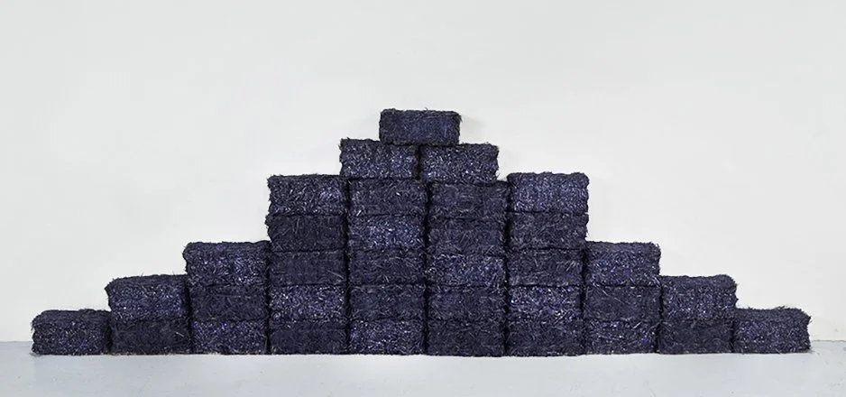  NIGHT STEPS   
  Straw bales, spray acrylic
paint and glitter 4’ 6” X 13' 
2016 
 