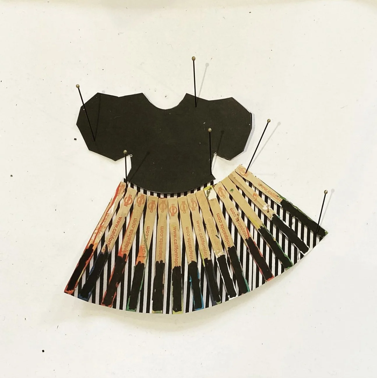  WEEPING DRESS  
 Pushpins, paper, painted paint sticks 
3” x 4”  
2021  
 