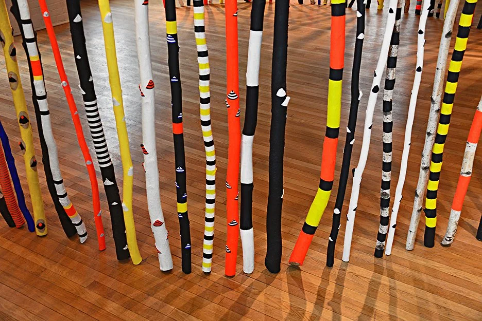  ROUNDABOUT  
 White birch and acrylic paint 
45' X 9' (installation variable) 
2014  
 