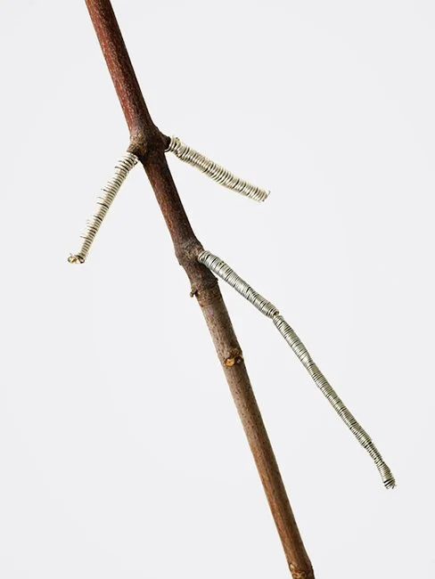  STICK BOY  detail 
 Stick, fluorescent acrylic paint, wire 
30" X 12"  
2008 
 