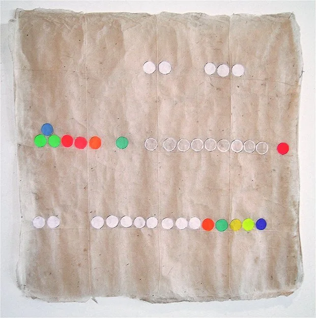  BURMA GRID II   
 Collage, acrylic paint on handmade paper  
36" X 36"   
2007 
 