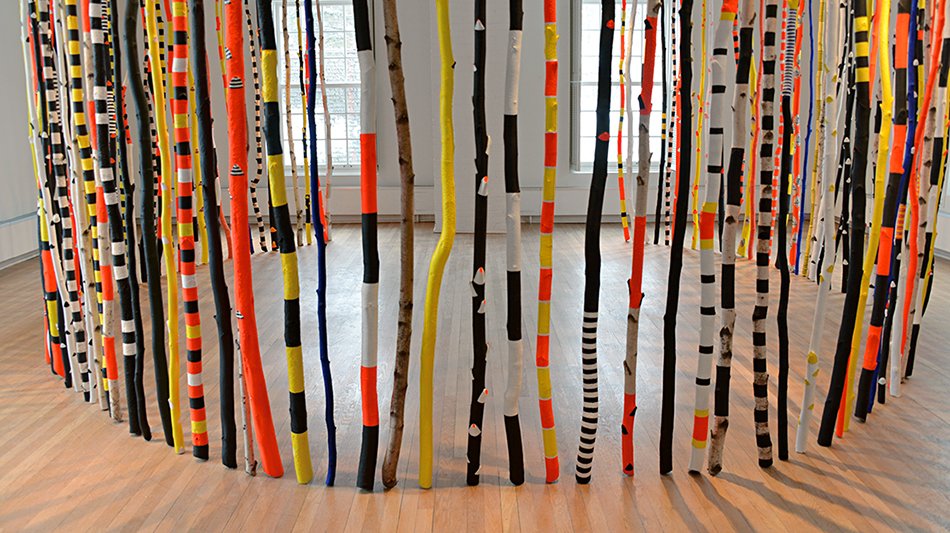  ROUNDABOUT  
 White birch and acrylic paint 
45' X 9' (installation variable) 
2014  
 