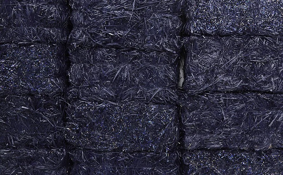  NIGHT STEPS  detail 
  Straw bales, spray acrylic
paint and glitter 4’ 6” X 13' 
2016 
 