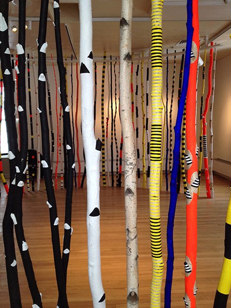  ROUNDABOUT  
 White birch and acrylic paint 
45' X 9' (installation variable) 
2014  
 