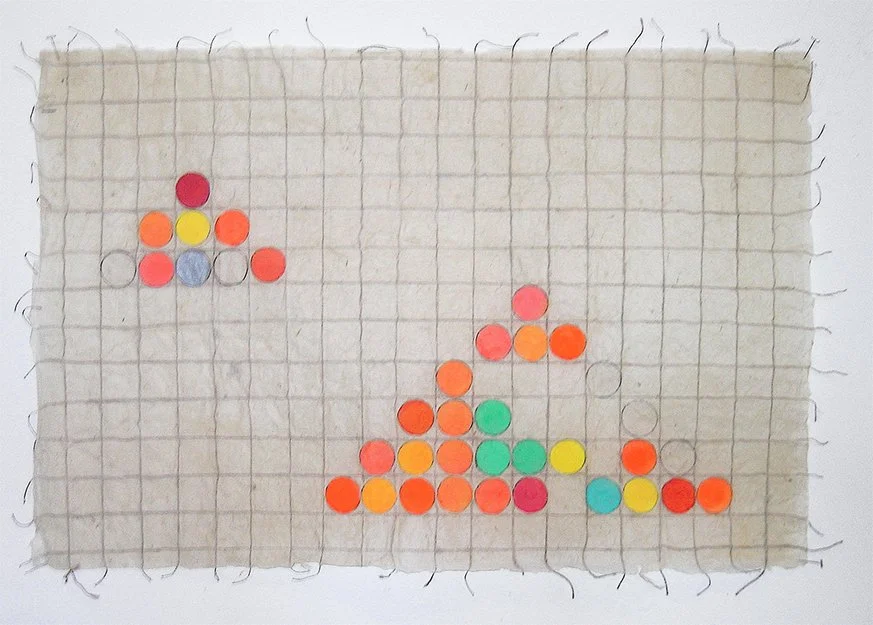  SMALL PYRAMID   
 Collage, acrylic paint on handmade paper  
19.5" X 29"   
2007 
 