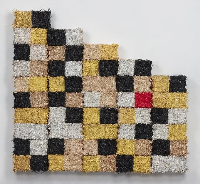  SUNDAY PUZZLE   
  Straw bales, spray acrylic
paint and glitter 5’ X 6' 
2016 
 