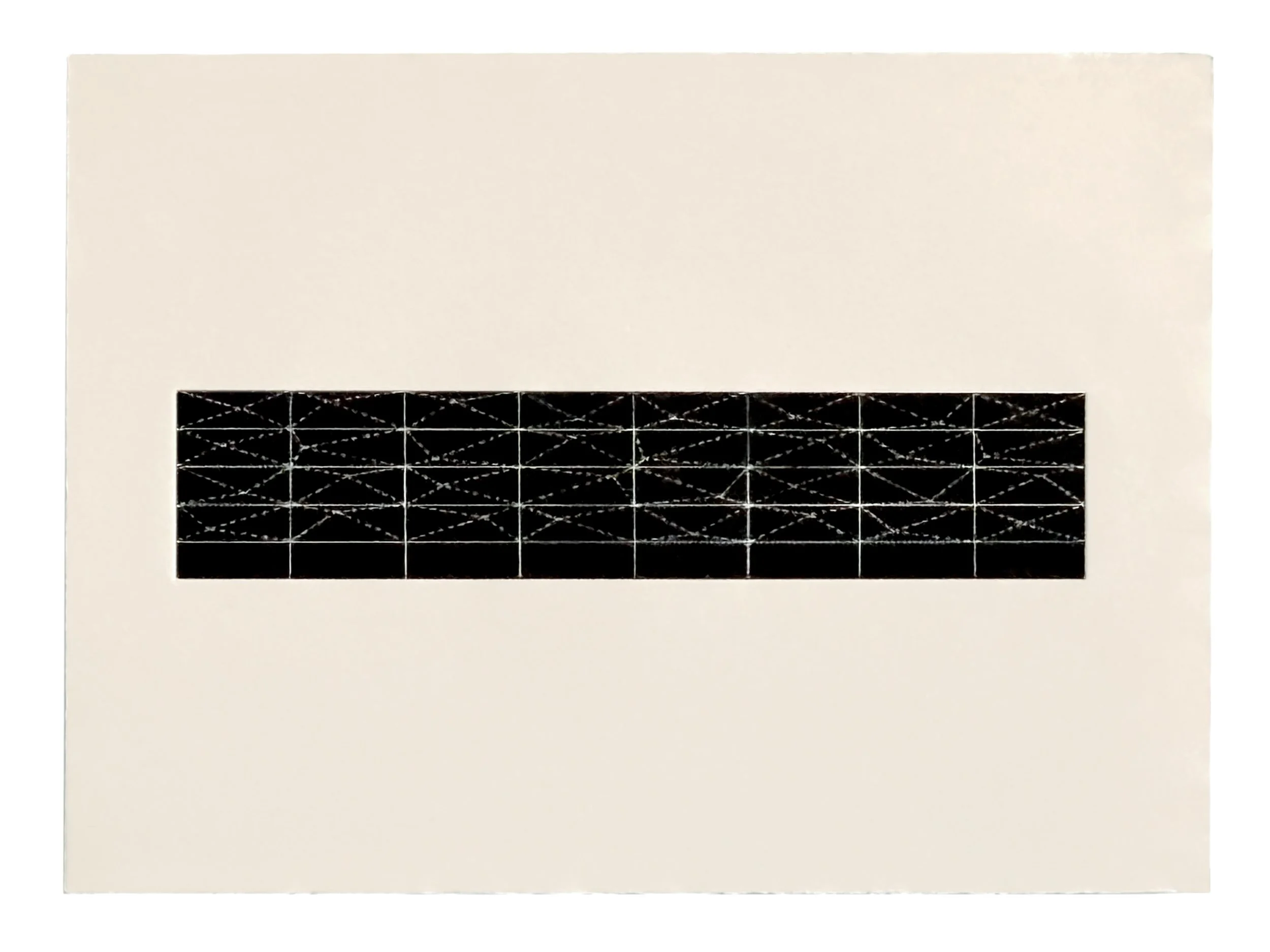  HORIZONTAL ASTRONOMY, BROKEN WHITE LINES ON BLACK  
 Etching 
22” X 30” 
1972  
 