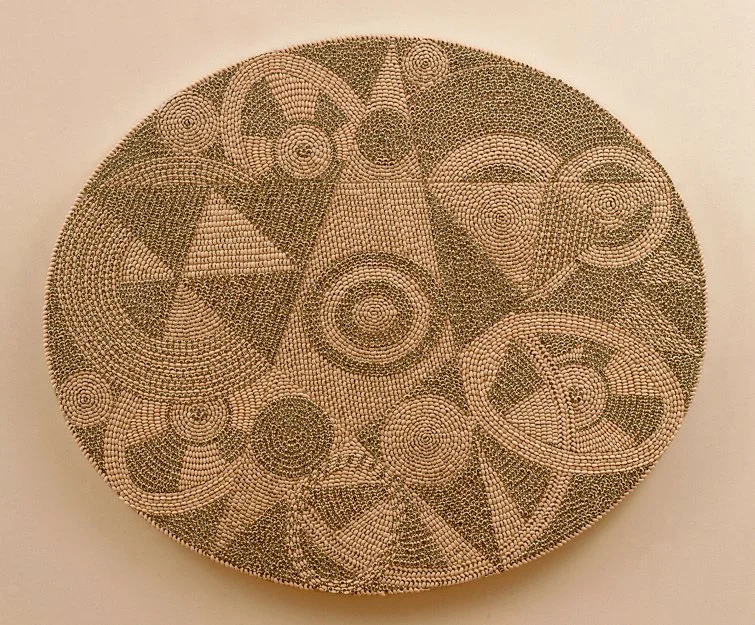  BLACK EYE    Black eyed peas, canvas  36" X 48"  1989  