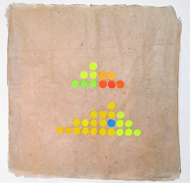  BURMA GRID I   
 Collage, acrylic paint on handmade paper  
36" X 36"   
2007 
 