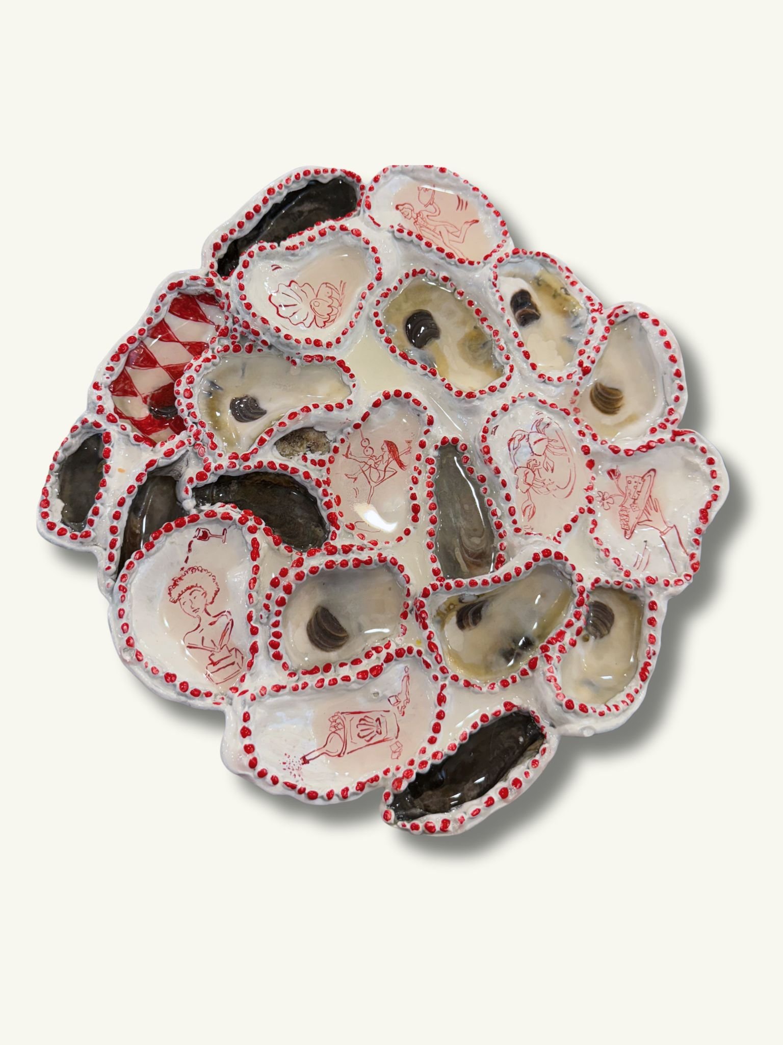The Red Dinner Party - Oyster Plate No. 1