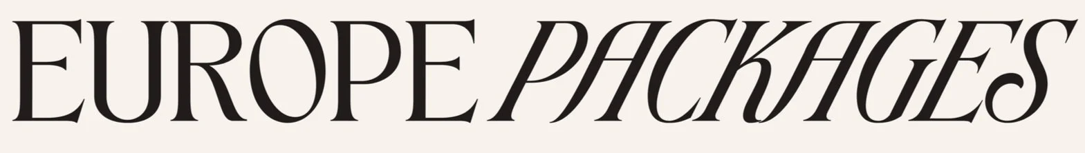 The text 'Europe Packages' in a stylized font, with 'Europe' in bold and 'Packaging' in italicized, cursive style.