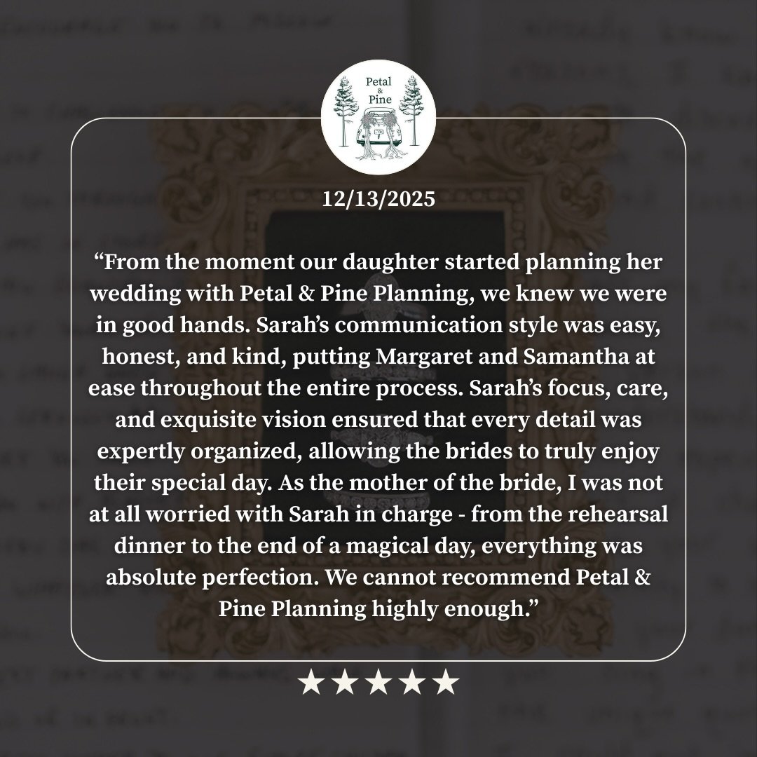 It&rsquo;s always a treat to hear feedback from a family member&rsquo;s perspective. 
Weddings are a huge day for all the mamas out there! Hiring a planner or coordinator ensures EVERYONE involved stays present and at ease. 

Your mom doesn&rsquo;t w