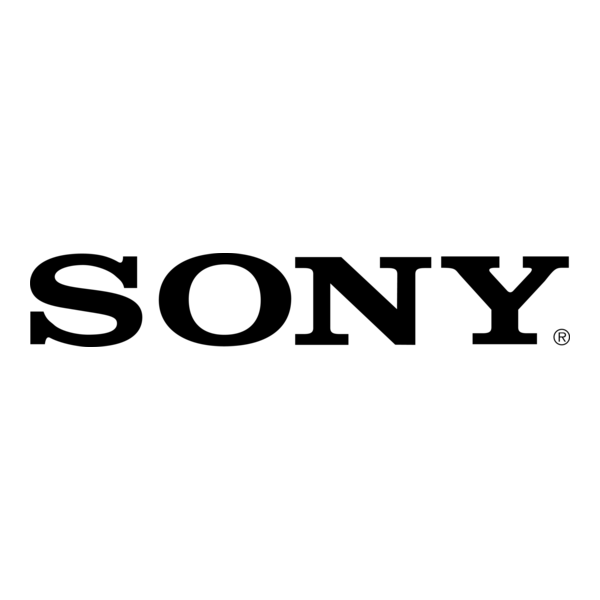 Black Sony logo on a white background.