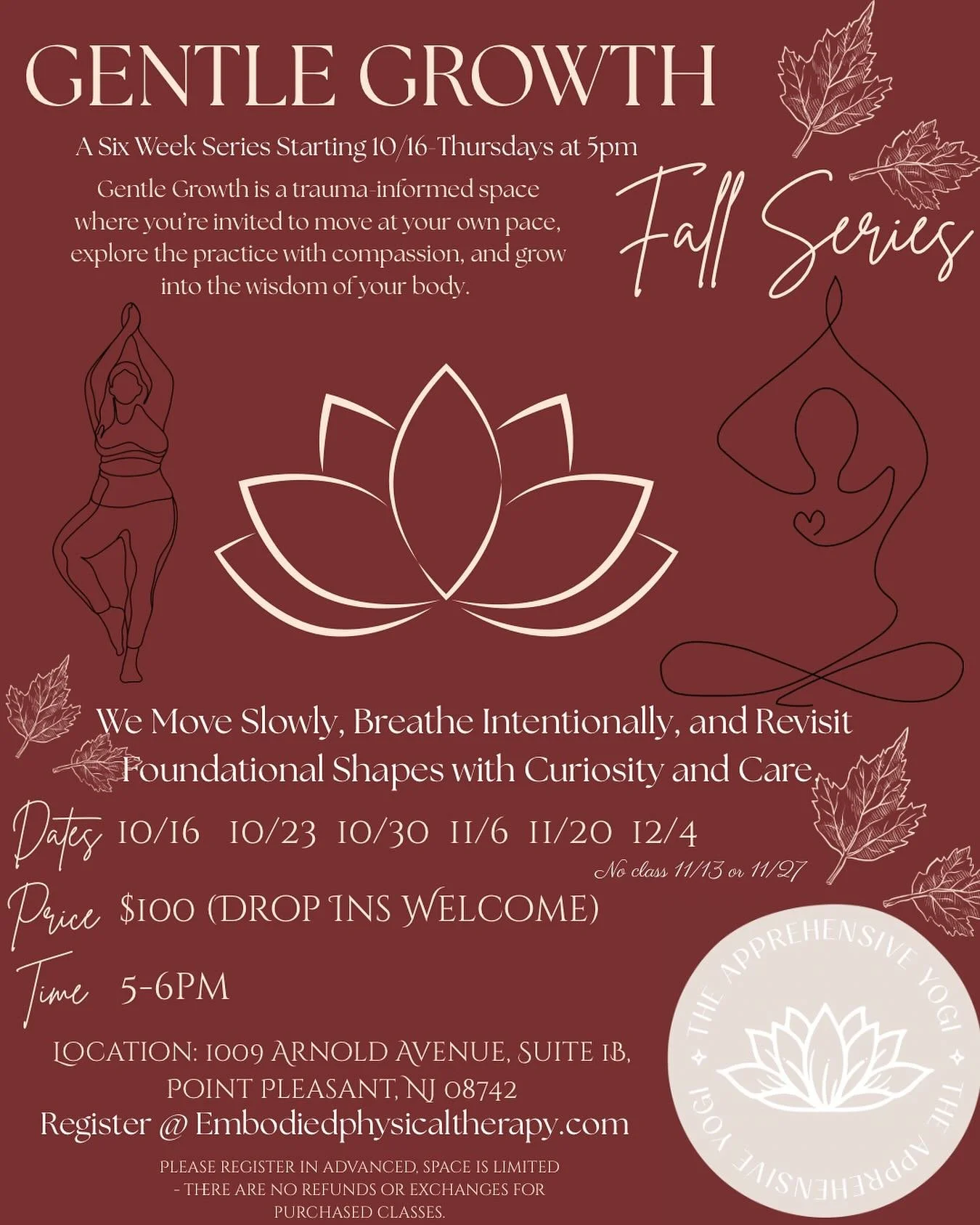 ✨ Gentle Growth: A Foundations Practice 🌿

This fall, I&rsquo;m so excited to begin my fourth beginner-friendly yoga series &mdash; and my heart is full of gratitude for the students who continue to show up, support one another, and grow with me eac