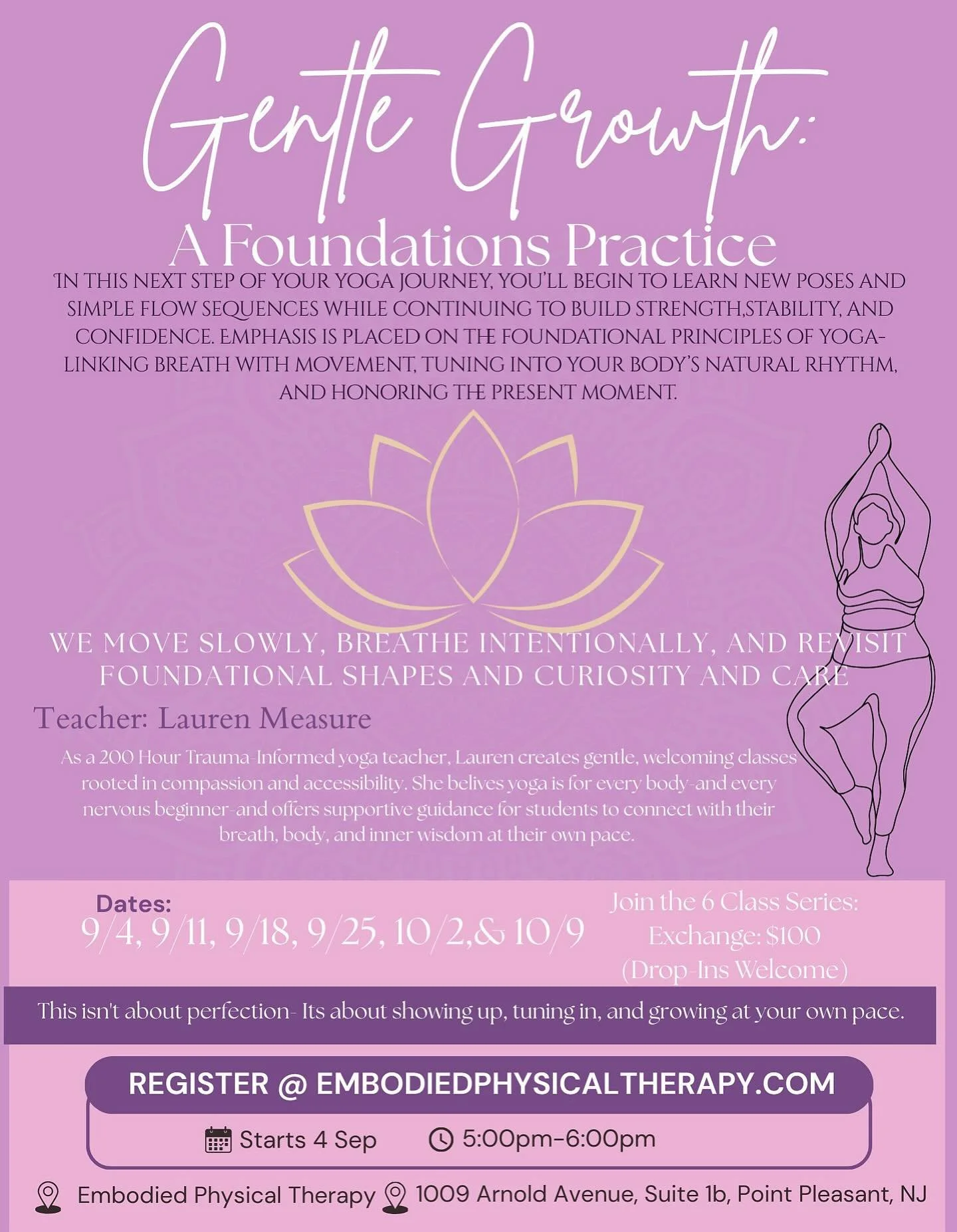 Gentle Growth: A Foundations Practice ✨🌿 I am so grateful for the students who&rsquo;ve joined me in my first two series 🧘🏻&zwj;♀️

This fall, I&rsquo;m offering a new 6-week trauma-informed series for those still new to yoga or returning to deepe