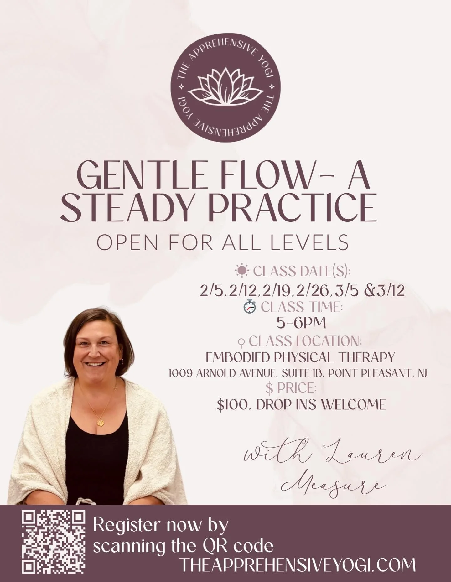 Gentle Flow: A Steady Practice begins 2/5 🧘🏻&zwj;♀️ A class rooted in slow, intentional movement, supportive choices, and space to grow!  Come exactly as you are ✨