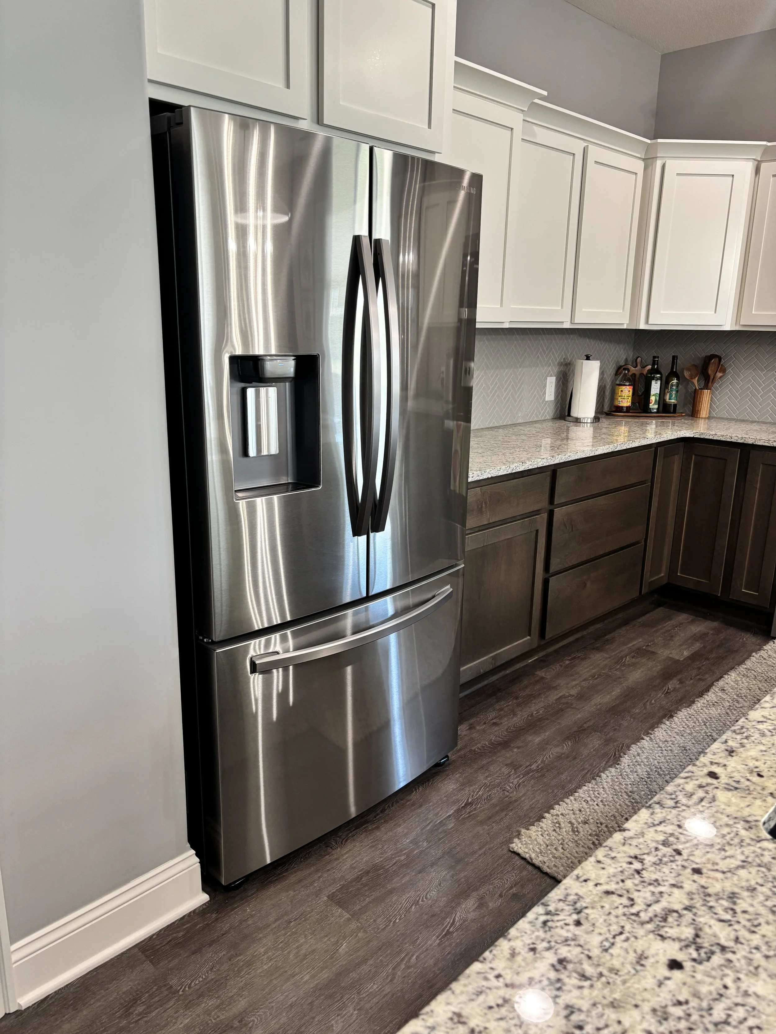 sparkling clean stainless steel refrigerator