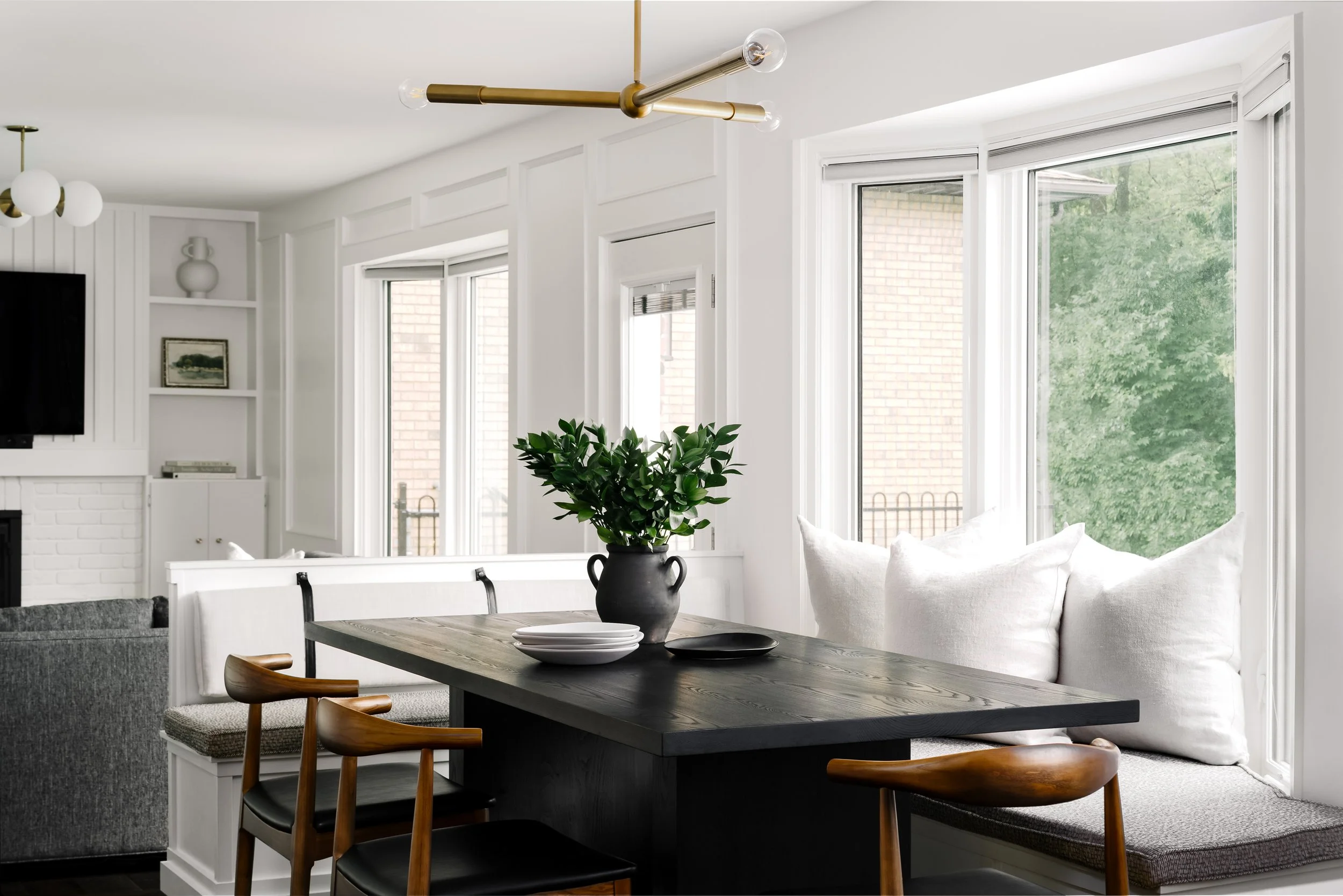 Custom Banquette and dining table, upholstered bench, Waterloo, ON.jpg
