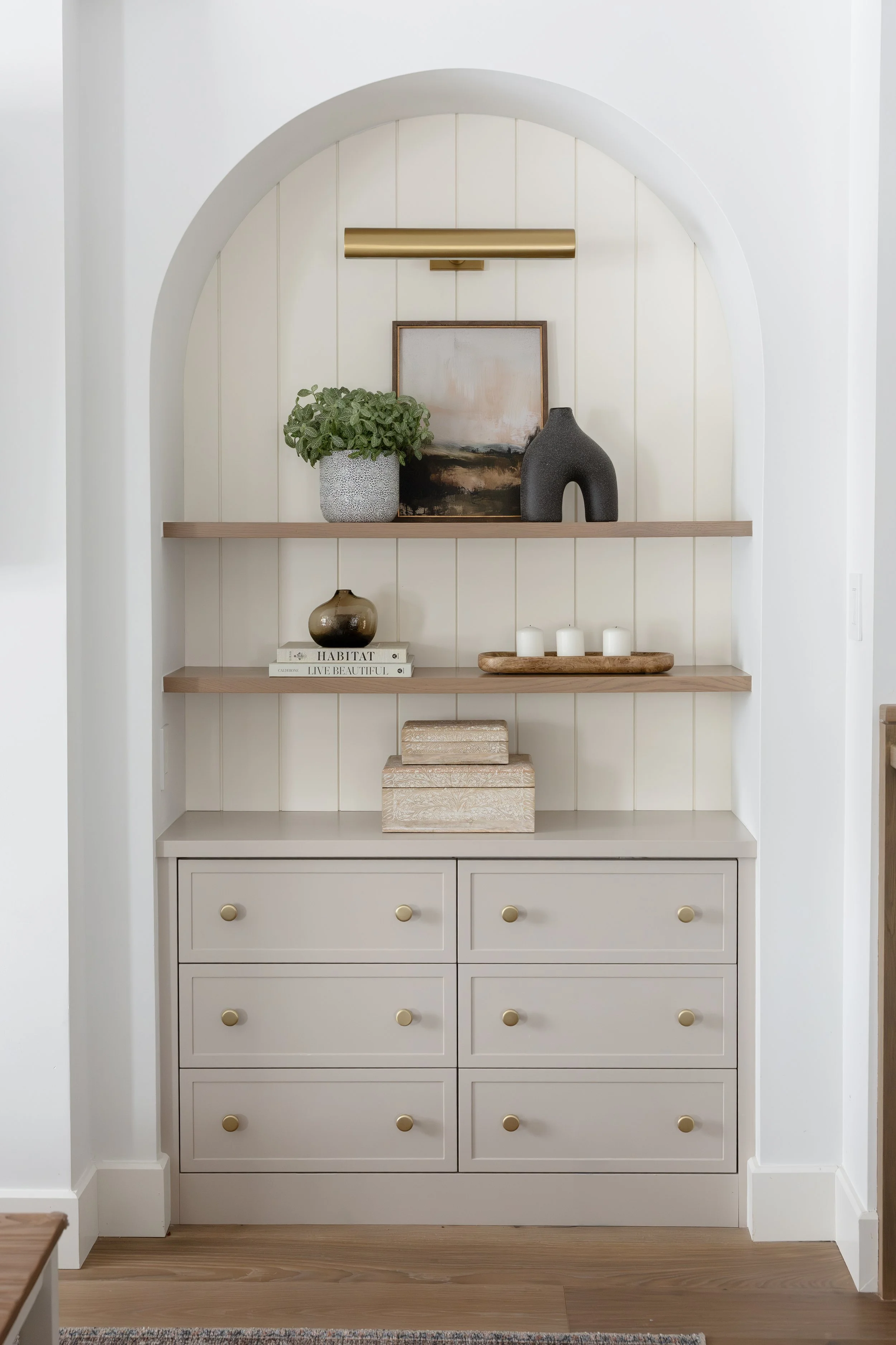 Project Little &amp; Light Styling Shelves Custom Millwork
