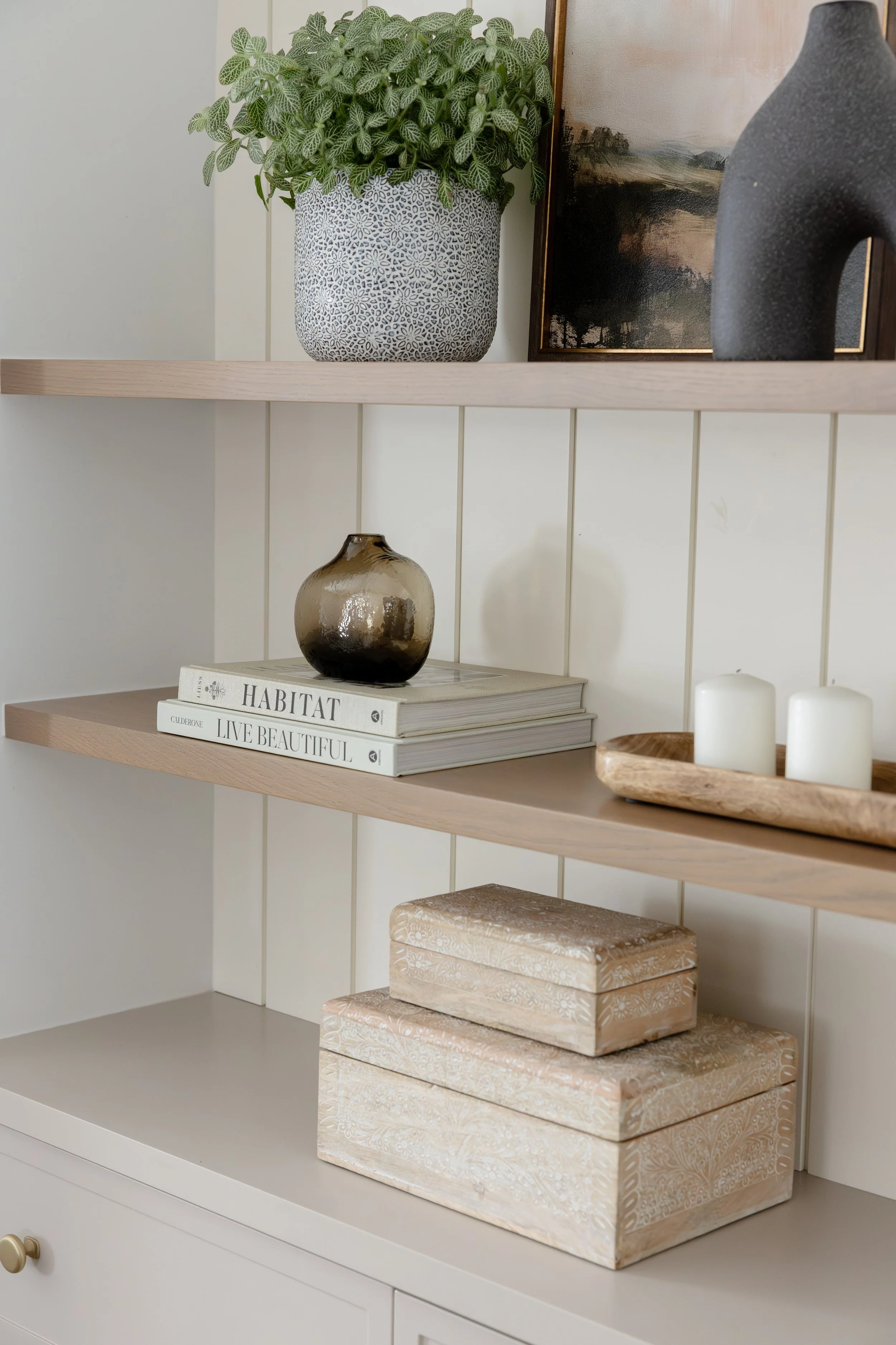 Project Little &amp; Light Styling Shelves Custom Cabinets