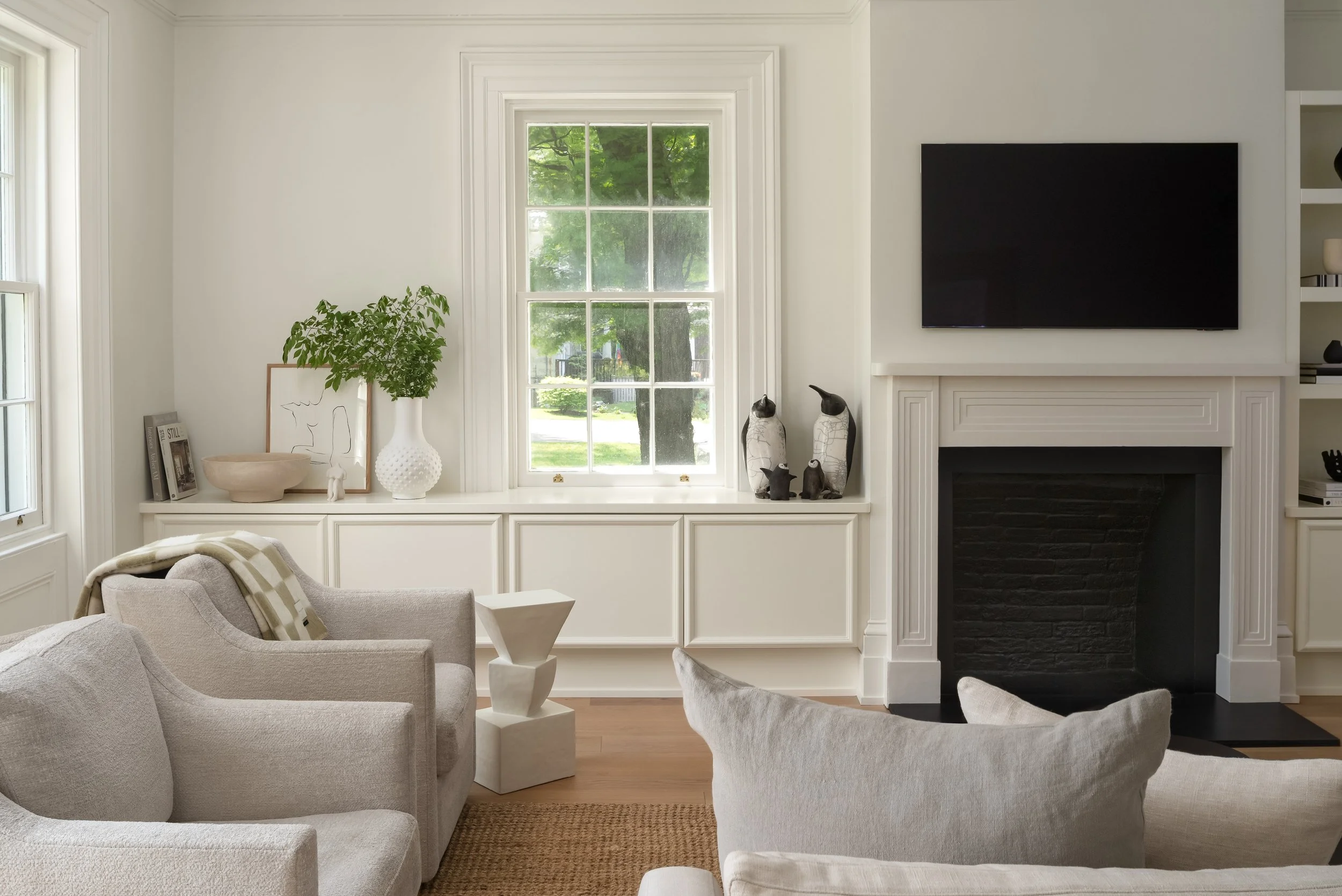 Custom cabinetry great room, white cabinets light airy design, Hamilton, ON.jpg