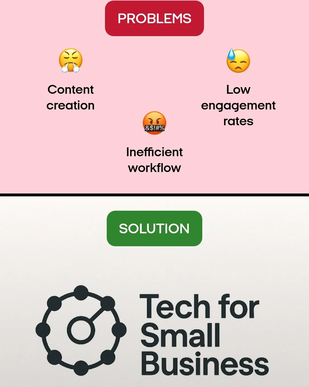 😤 Content creation is exhausting.
😩 Engagement is inconsistent.
🤬 Your workflow feels all over the place.

Yeah&hellip; you&rsquo;re not imagining it.
Most small business owners are grinding way harder than they need to.

But here&rsquo;s the good