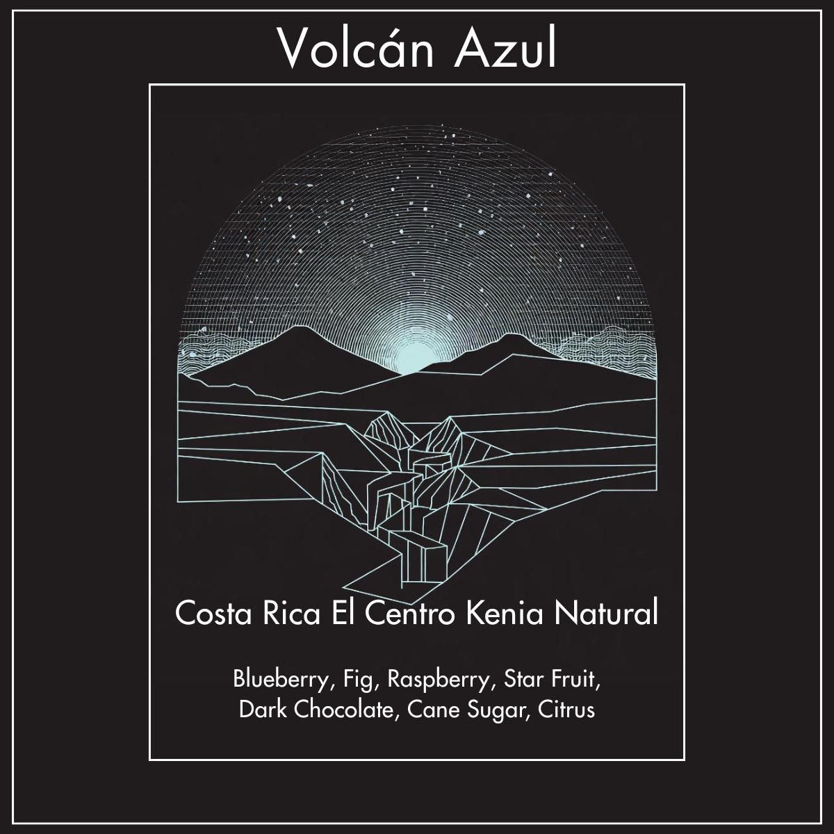 Volcan Azul Costa Rica Finca El Centro Kenia Natural Label Art