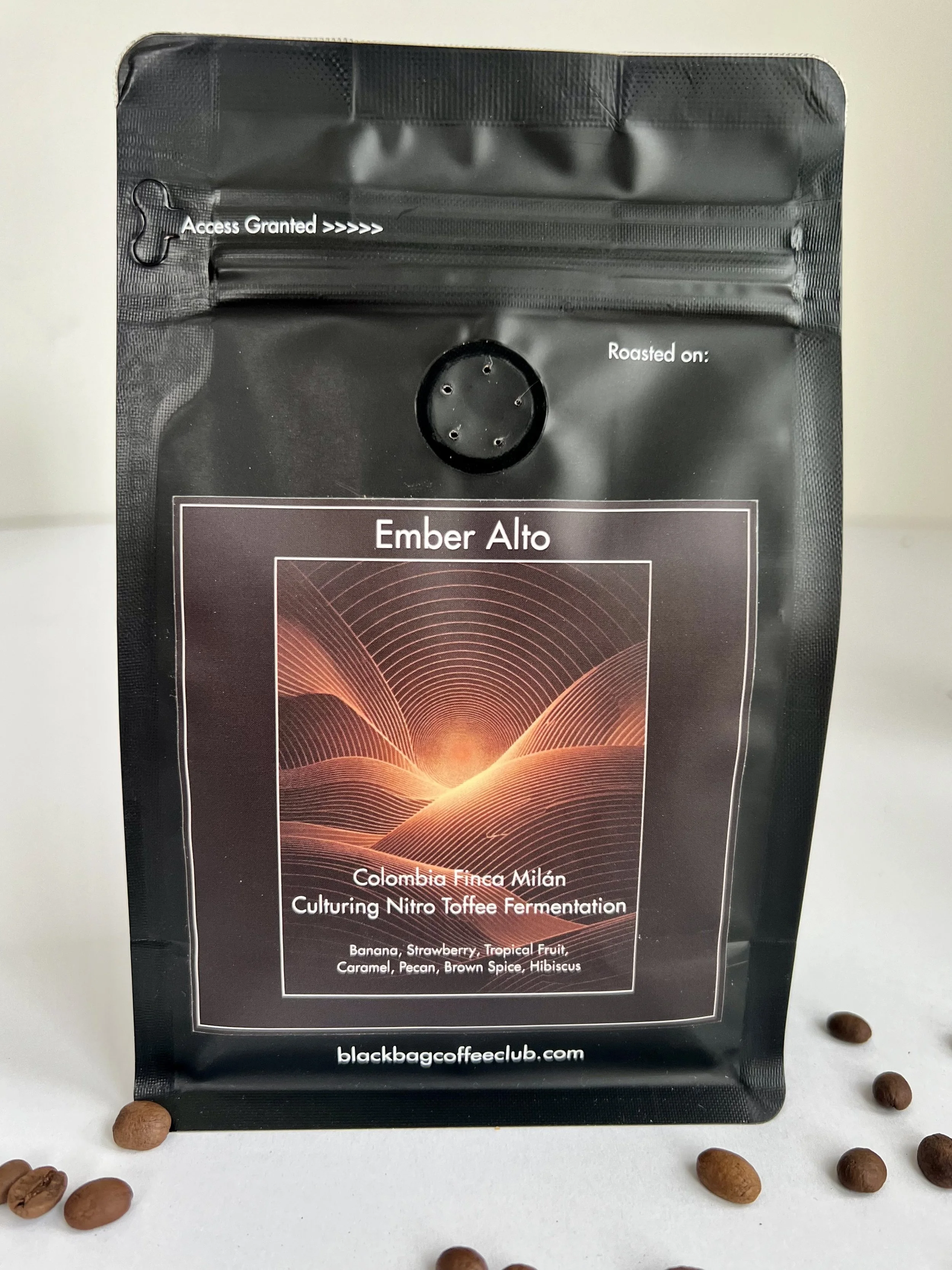 Ember Alto Colombia Finca Milan Culturing Nitro 'Toffee' Fermentation Caturra Physical Bag Art