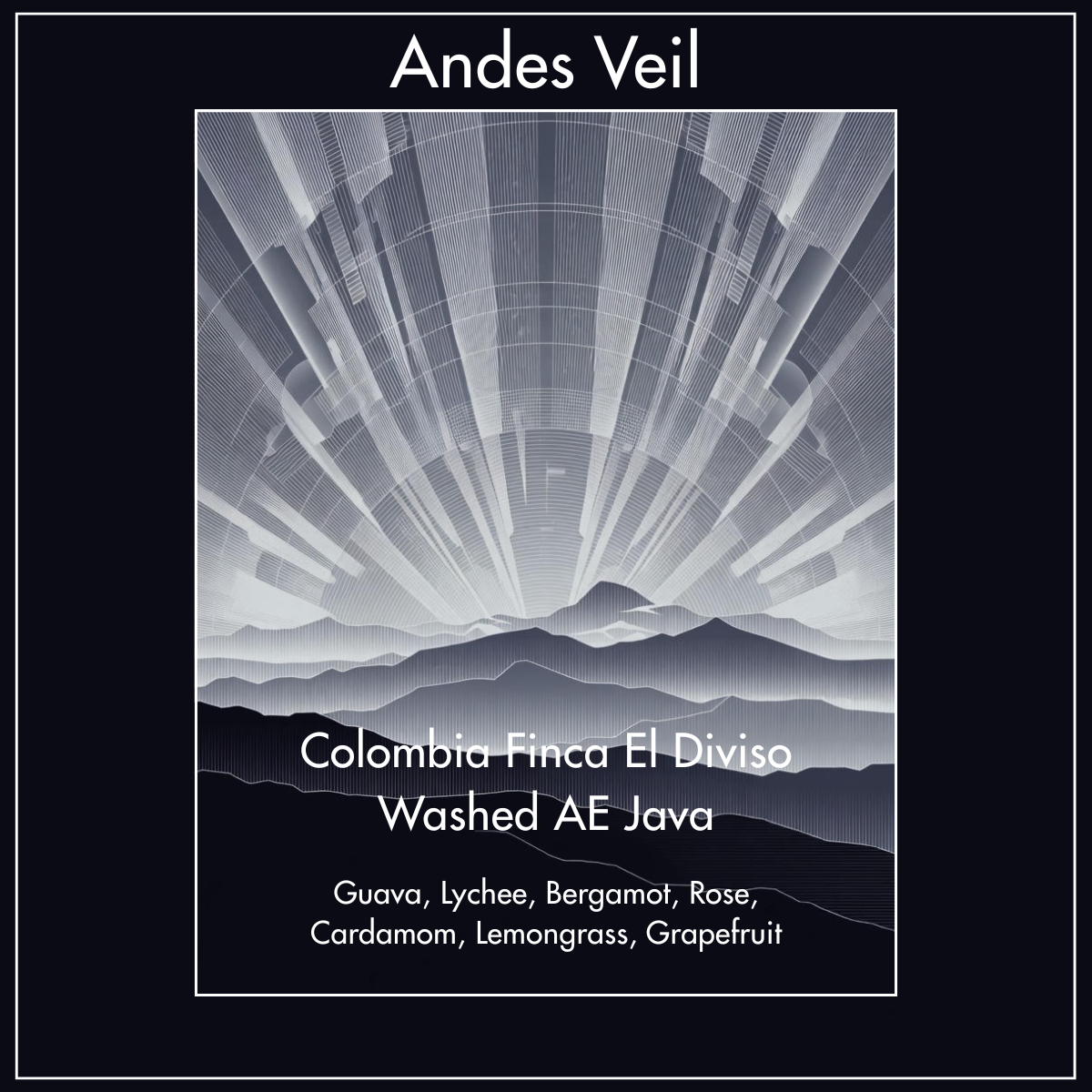 Andes Viel Colombia Finca El Diviso Java Washed Anaerobic Label Art