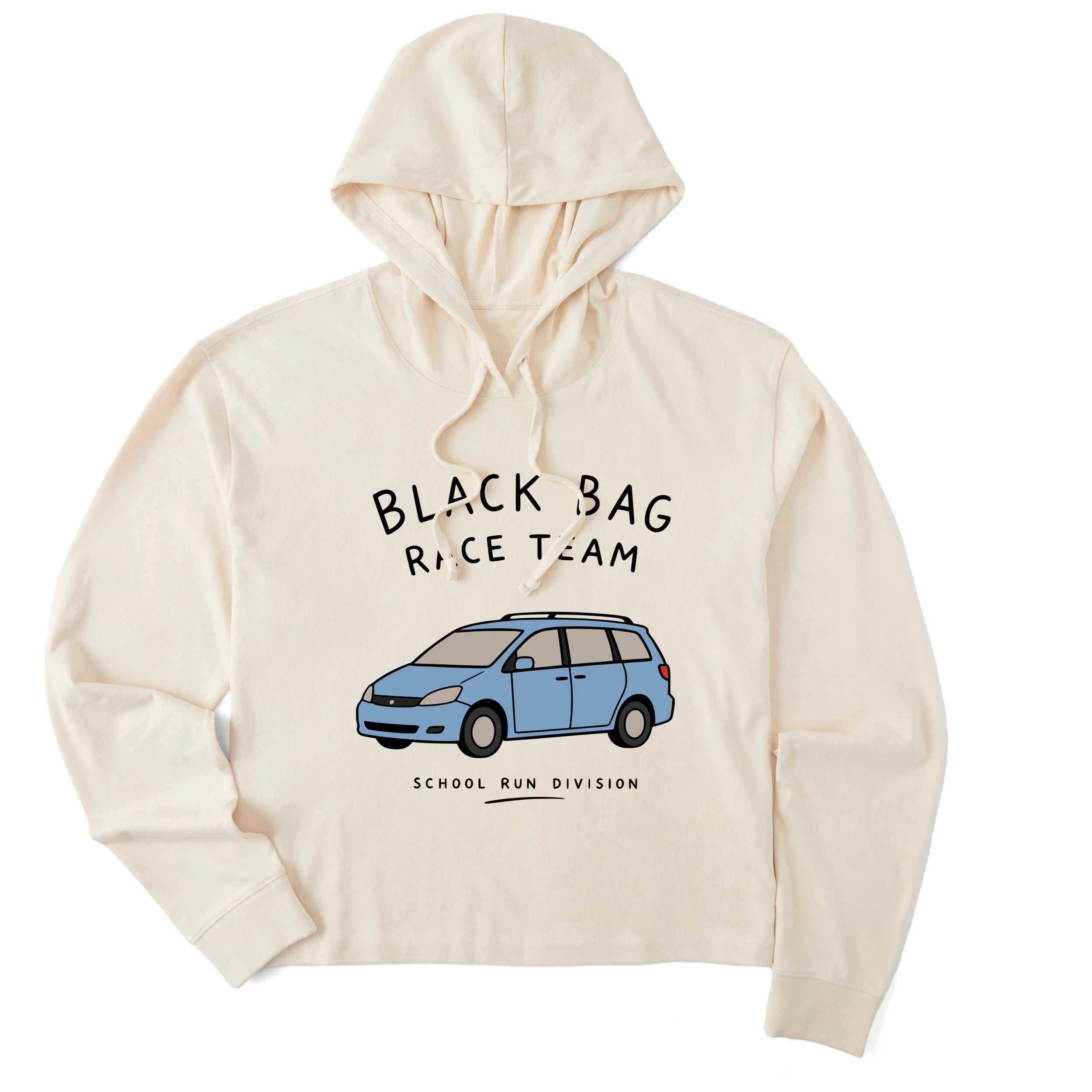 Race Team Boxy Hoodie, Putty White